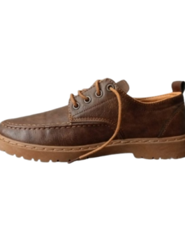 Chaussures Derby Casual en Cuir Marron + Chaussures Derby Casual Chic Bleu Marine (Gratuite)
