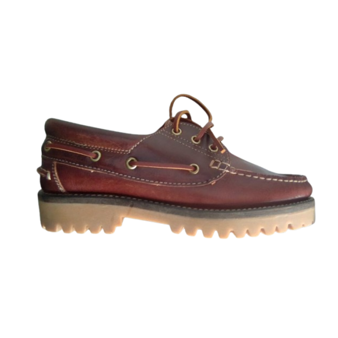 Chaussures Bateau en Cuir Bordeaux - Image 2