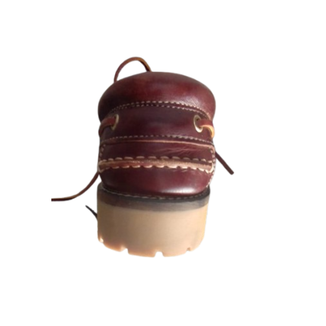 Chaussures Bateau en Cuir Bordeaux - Image 3